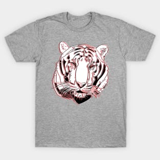 Chinese Tiger Head Feline portrait Wildcat face profile T-Shirt